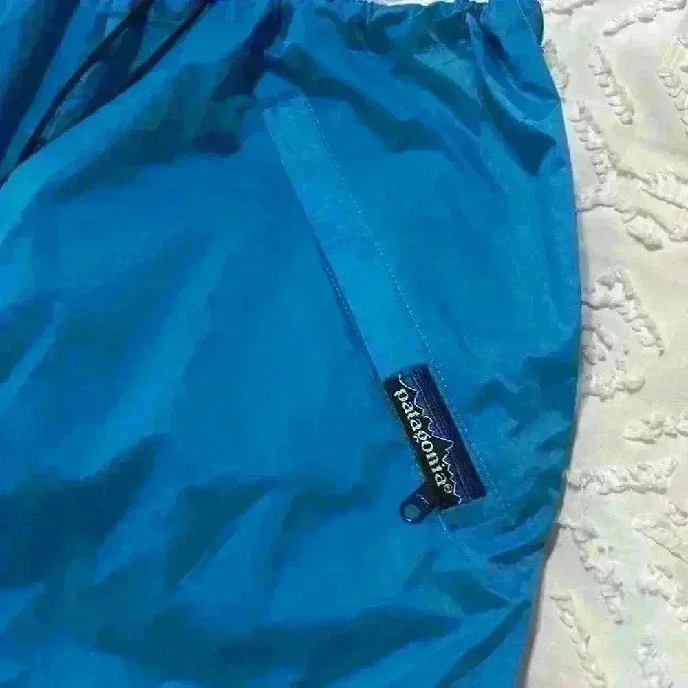 Patagonia Vintage Teal Nylon Hiking Windbreaker Ankle Zip Jogger Pants Large